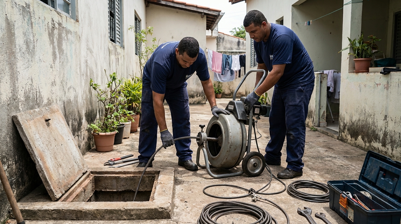 Desentupimento de Coluna Sanitária em São Carlos‑SP
